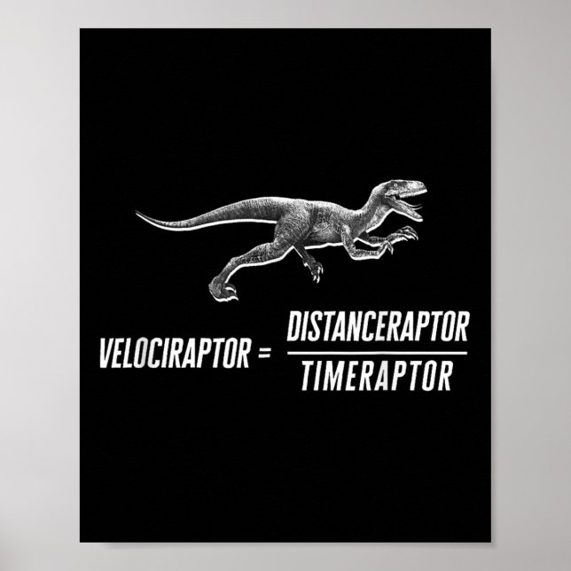 Affiche Équation du Geek math Dinosaur Velociraptor V2 (Devant)
