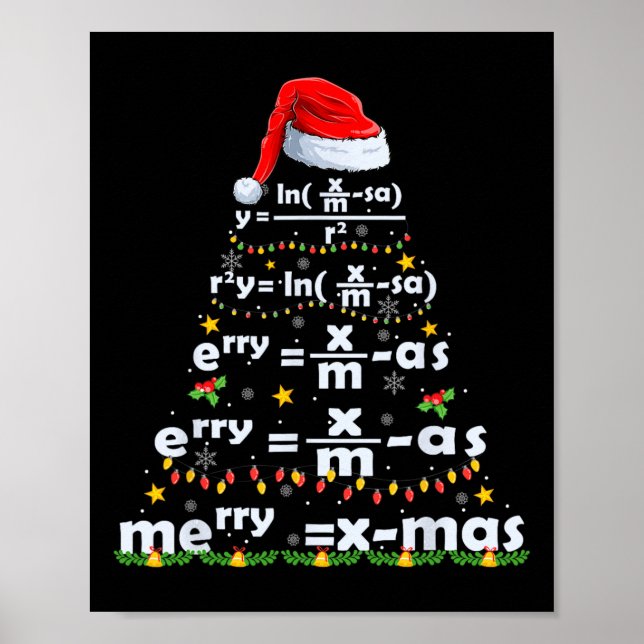 Affiche Équation Math Joyeux X mas Funny Enseignant Math C (Devant)