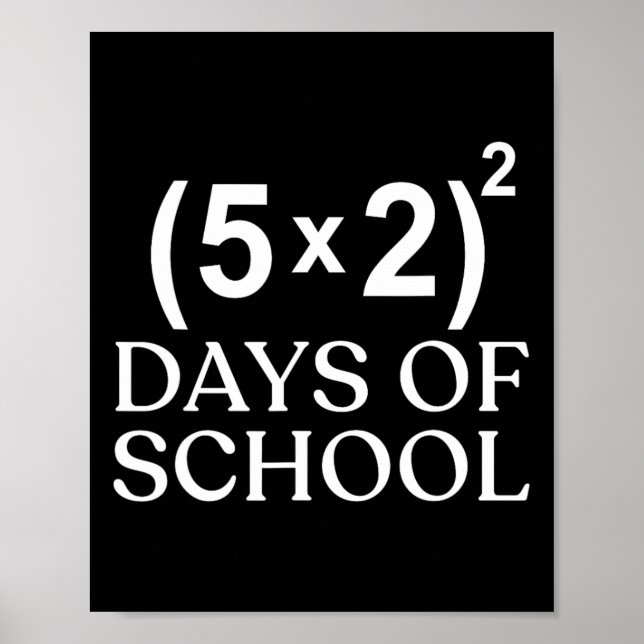 Affiche Équation Mathématique 100e Jour De L'École Enseign (Devant)