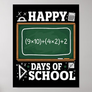 Affiche Équation mathématique drôle Joyeux 100 jours d'éco