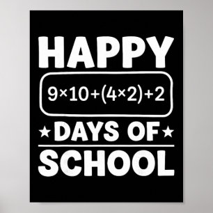 Affiche Équation mathématique drôle Joyeux 100 jours d'éco