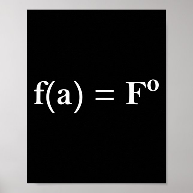 Affiche Équation mathématique Fafo drôle nouveauté profess (Devant)