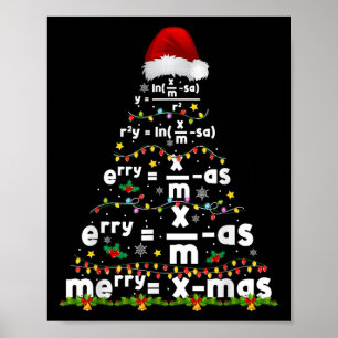 Affiche Équation mathématique Joyeux Noël Saison Enseignan