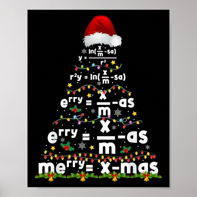 Affiche Équation mathématique Joyeux Noël Saison Enseignan (Devant)