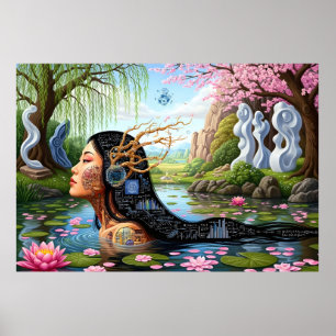 Affiche "Equations in Bloom" - Un portrait numérique