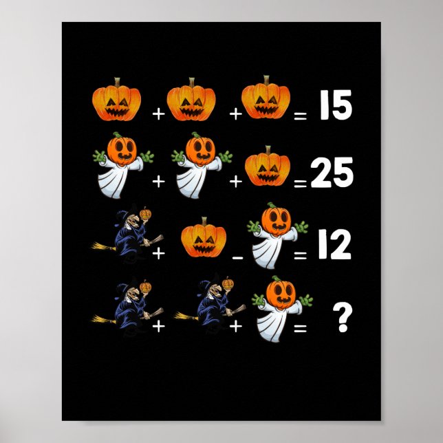 Affiche Équations mathématiques d'Halloween pour les profe (Devant)