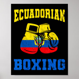Affiche Equatorien Boxing Gants Ecuador Pride Boxing Mens