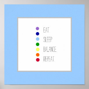 Affiche Equilibre de sommeil Manger Design Chakra simple