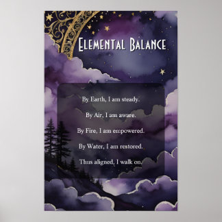 Affiche Équilibre Élémentaire Prière Païenne sous le Ciel