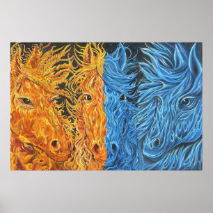 Affiche Équilibre Éternel-Chevaux-Twin Flame Art-