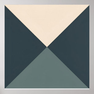 Affiche Équilibre géométrique - Triangles minimalistes
