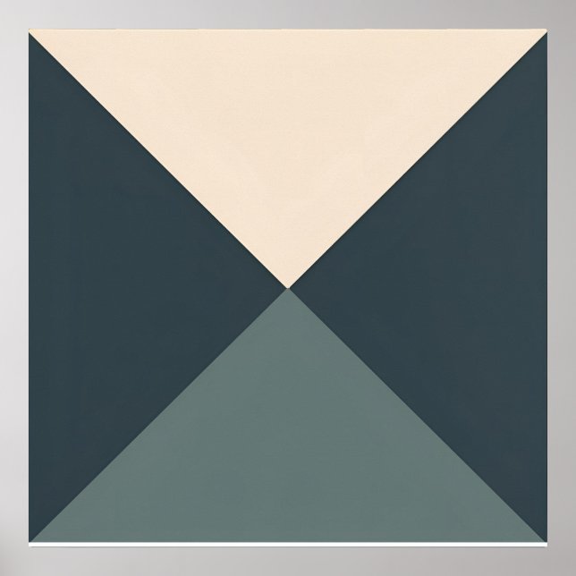 Affiche Équilibre géométrique - Triangles minimalistes (Devant)