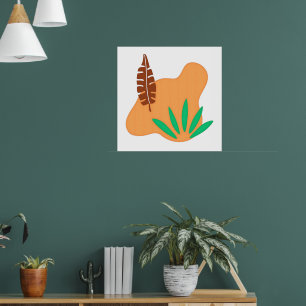 Affiche Équilibre Tropical – Art botanique abstrait de feu