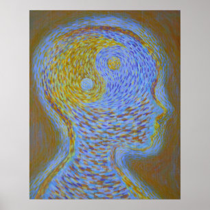 Affiche Équilibrer l'esprit violet et or