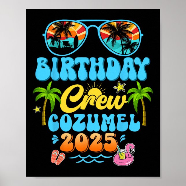 Affiche Équipage d'anniversaire Cozumel Croisière de vacan (Devant)