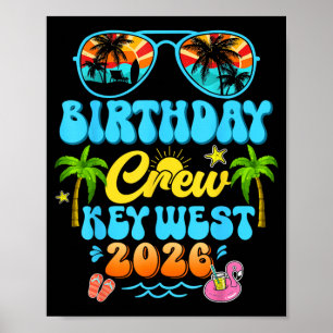 Affiche Équipage d'anniversaire de Key West Croisière de v