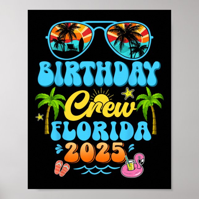Affiche Équipage d'anniversaire Floride Croisière de vacan (Devant)