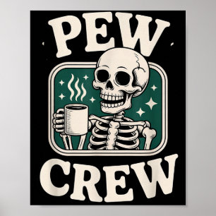 Affiche Équipage de banc avec squelette et café, T-shirt d