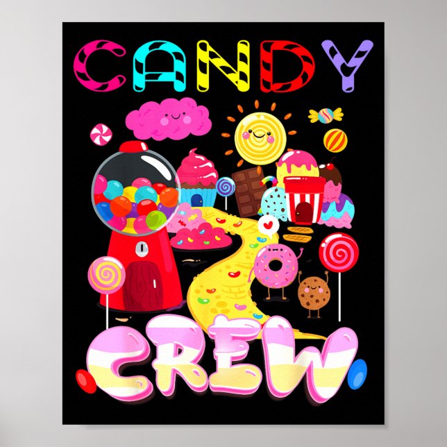 Affiche Équipage de bonbons Costume de bonbons Femmes Enfa (Devant)