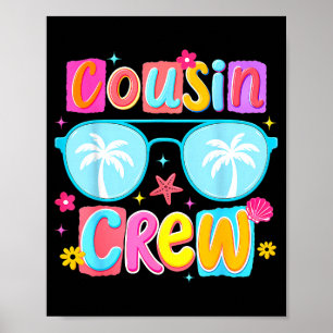 Affiche Équipage de cousin drôle vacances d'été voyage pla