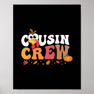 Affiche Équipage de Cousin Thanksgiving Famille Matching D