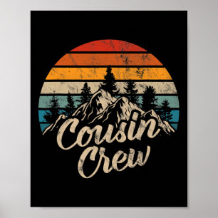Affiche Équipage de cousins 2025 Camping Extérieur Coucher
