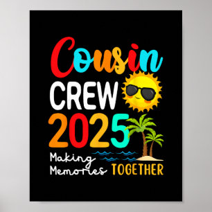 Affiche Équipage de cousins 2025 Été Vacances Plage Façon