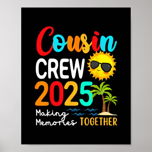 Affiche Équipage de cousins 2025 Été Vacances Plage Façon (Devant)