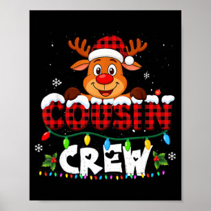 Affiche Équipage de Cousins Noël 2025 Famille Assortie San