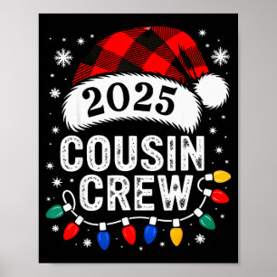 Affiche Équipage de cousins Noël 2025 Santa Enfants Famill