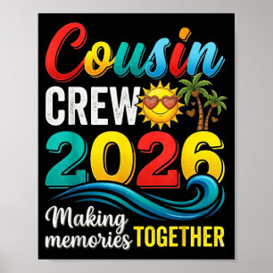 Affiche équipage de cousins voyage en famille à la plage v