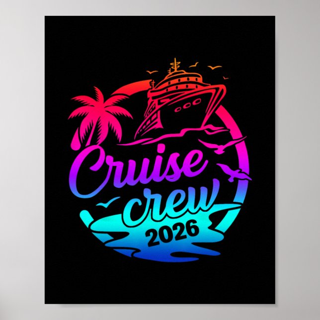 Affiche Équipage de croisière 2026 Voyage de vacances d'ét (Devant)