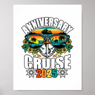 Affiche Équipage de croisière d'anniversaire 2025 Voyage d