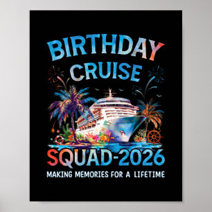 Affiche Équipage de croisière d'anniversaire 2026 Voyage d