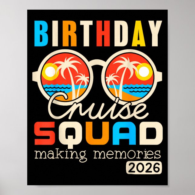 Affiche Équipage de croisière d'anniversaire en vacances e (Devant)