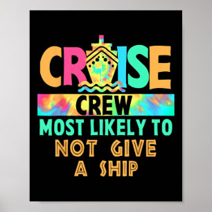 Affiche Équipage de croisière de vacances Tie Dye le plus 