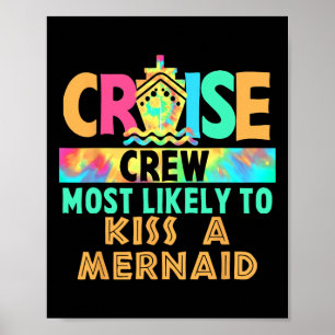 Affiche Équipage de croisière de vacances Tie Dye le plus