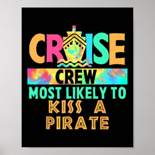 Affiche Équipage de croisière de vacances Tie Dye le plus