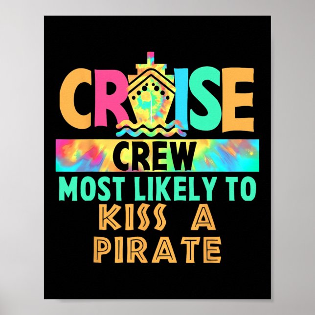 Affiche Équipage de croisière de vacances Tie Dye le plus  (Devant)