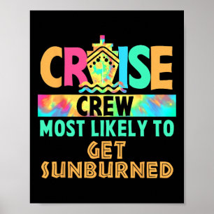 Affiche Équipage de croisière de vacances Tie Dye le plus