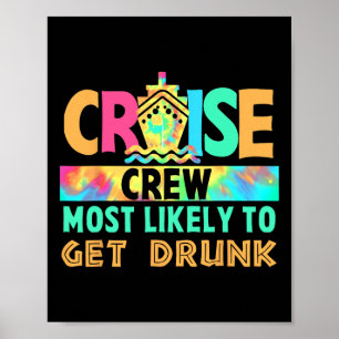 Affiche Équipage de croisière de vacances Tie Dye le plus
