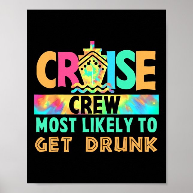 Affiche Équipage de croisière de vacances Tie Dye le plus  (Devant)