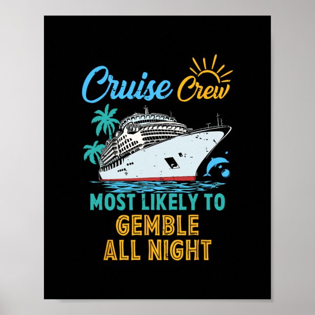 Affiche Équipage de croisière en famille drôle le plus sus (Devant)