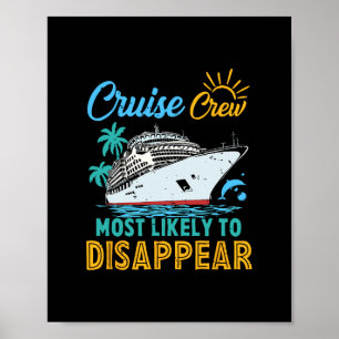 Affiche Équipage de croisière familial drôle vintage le pl