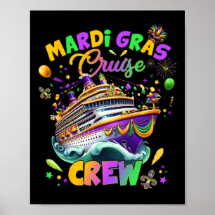 Affiche Équipage de croisière Mardi Gras 2025 Voyage Nouve