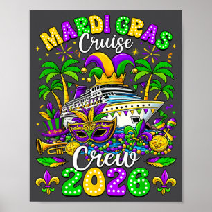 Affiche Équipage de croisière Mardi Gras 2025 Voyage Nouve
