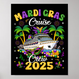 Affiche Équipage de croisière Mardi Gras 2025 Voyage Nouve
