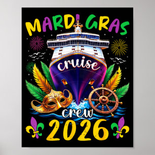 Affiche Équipage de croisière Mardi gras 2026 famille nouv