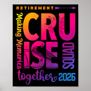 Affiche Équipage de la croisière de retraite Tie Dye 2026