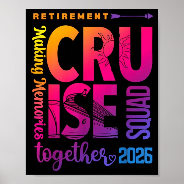 Affiche Équipage de la croisière de retraite Tie Dye 2026  (Devant)